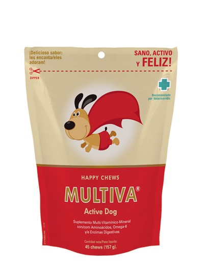 multiva active dog vitaminas 45 masticables